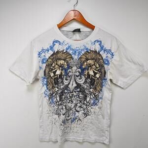 Vintage Y2K Affliction Style Freeway Graphic T Shirt Large